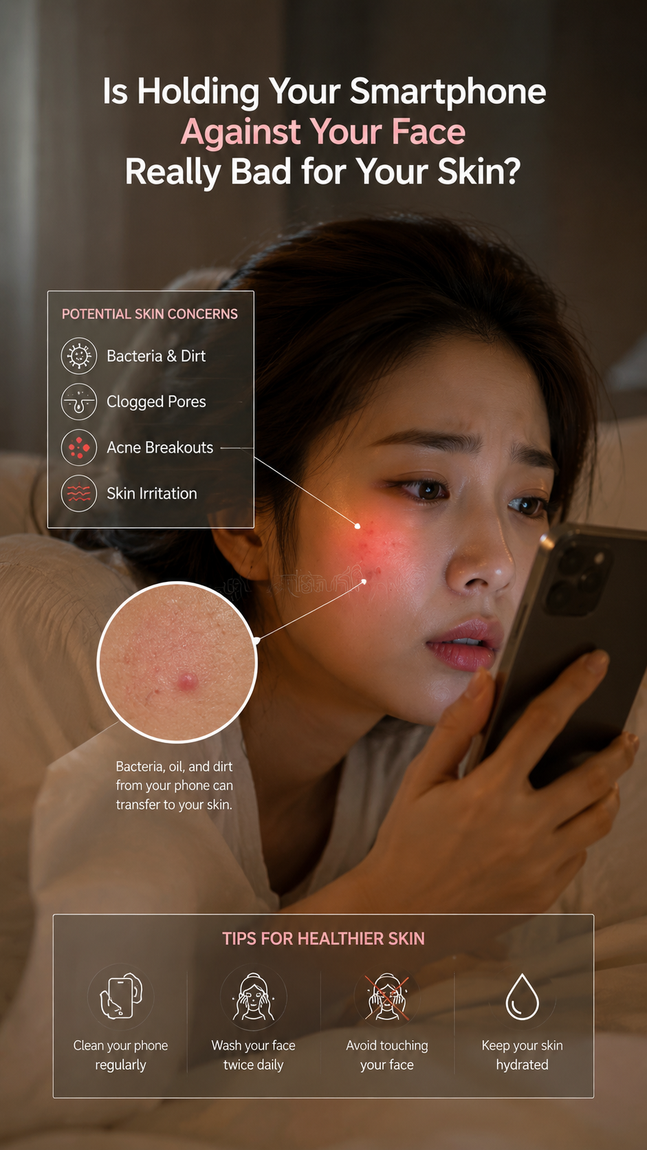 Is Holding Your Smartphone Against Your Face Really Bad for Your Skin?