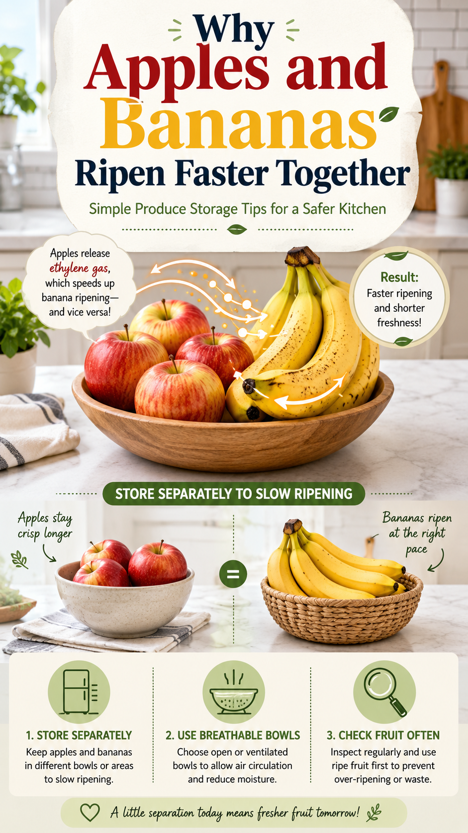 Why Apples and Bananas Ripen Faster Together: Simple Produce Storage Tips for a Safer Kitchen