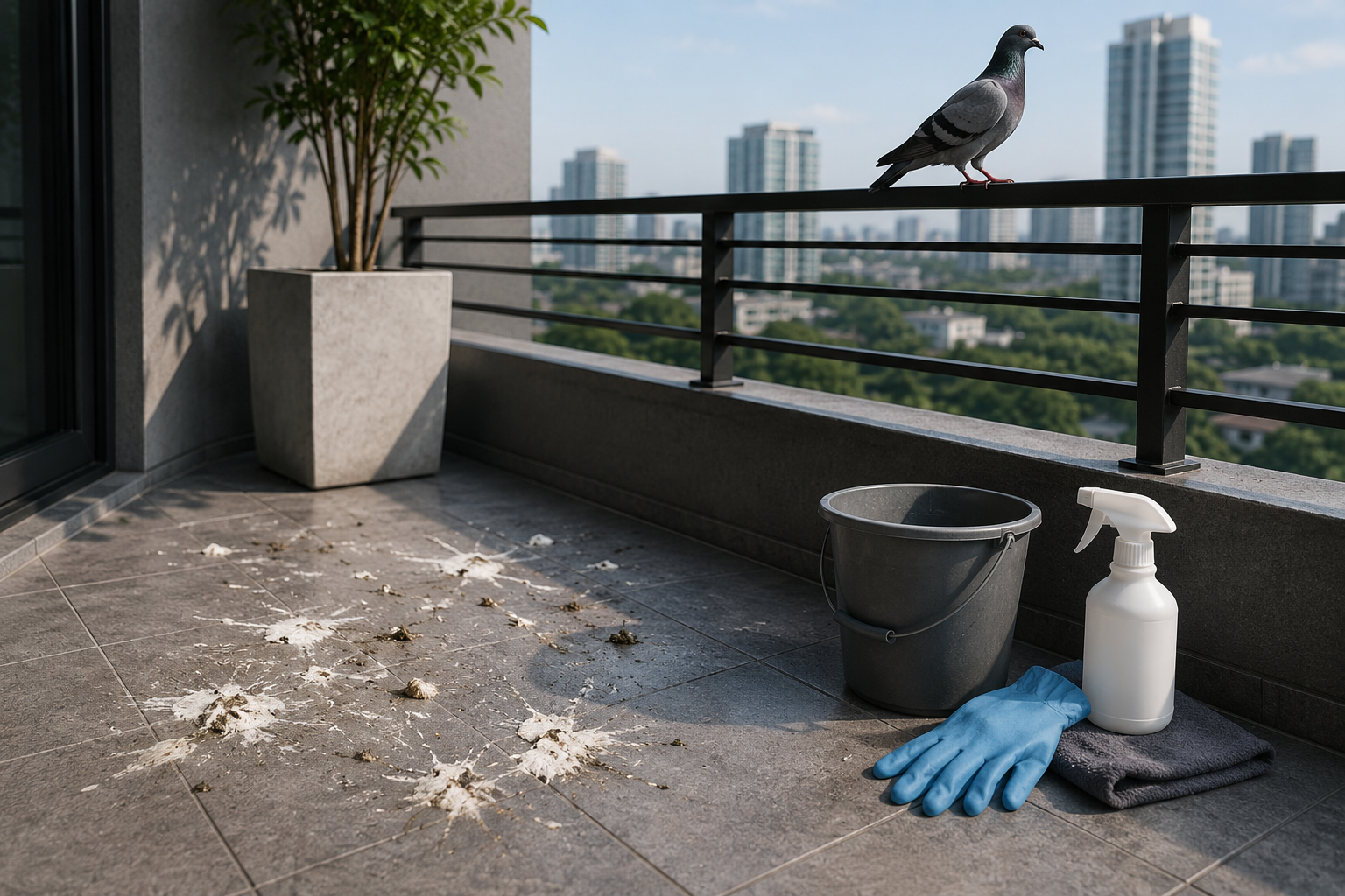 Bird Droppings on a Balcony: Health Risks, Safe Cleanup, and When to Call a Professional